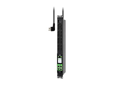 APC EasyPDU EPDU2016M - Unité de distribution secteur (rack-montable) - avec compteur - CA 230 V - 3680 VA - monophasé - Ethernet 10/100/1000, serial, USB - connecteurs de sortie : 8 (power IEC 60320 C13) - 1U - 19" - 2.5 m cordon - noir
