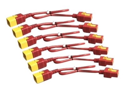 APC Power Cord Kit - Câble d'alimentation - IEC 60320 C19 pour IEC 60320 C20 - 16 A - 61 cm - rouge (pack de 6) - pour P/N: SMT2200I-AR, SMT2200R2I-AR, SMT3000I-AR, SMT3000R2I-AR, SMX3000HVTUS, SRT10RMXLIX806