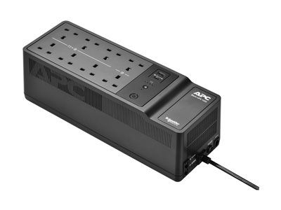 APC Back-UPS BE Series BE1050G2 - Onduleur (montage mural / montage en surface) - USB-C + USB-A - CA 230 V - 600 Watt - 1050 VA - 9 Ah - connecteurs de sortie : 8 - Royaume-Uni - noir