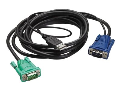 APC - Câble clavier / vidéo / souris (KVM) - USB, HD-15 (VGA) (M) pour HD-15 (VGA) (M) - 1.83 m - pour P/N: AP5201, AP5202, AP5808, AP5816, KVM1116R