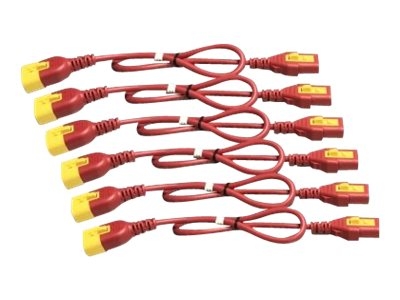 APC - Câblage d'alimentation - power IEC 60320 C13 pour IEC 60320 C14 - 10 A - 1.8 m - rouge - pour P/N: SCL500RMI1U, SCL500RMI1UC, SCL500RMI1UNC, SMTL1500RMI3UC, SMTL750RMI2UC, SRT1500RMXLI