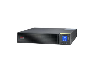 APC Easy UPS On-Line - Onduleur (rack-montable) - 6x sorties IEC C13 + 1x sortie IEC C19, emplacement pour carte intelligent, LCD, avec kit de rail - CA 230 V - 2700 Watt - 3000 VA - RS-232, USB - connecteurs de sortie : 7 - 2U - 1.5 m cordon - RAL 7010, noir