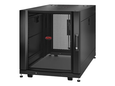 APC NetShelter SX - Rack armoire - noir - 12U - 19" - Conformité TAA - pour P/N: SMTL1500RM3UC, SMTL1500RMI3UC, SRT2200RMXLAUS, SRTL3KRM1UC, SRTL3KRM1UNC