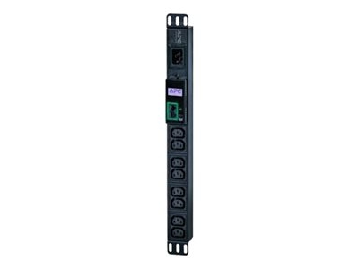 APC Easy Metered Rack PDU EPDU1016M - Unité de distribution secteur (rack-montable) - CA 200/208/230 V - 3680 VA - Ethernet - entrée : IEC 60320 C20 - connecteurs de sortie : 8 (power IEC 60320 C13) - 1U - 2.5 m cordon - noir - pour P/N: SCL500RM1U, SCL500RMI1U, SMT1500RM2UCUS, SMX2KR2UX145, SMX3KR2UNCX145, SMX750CUS