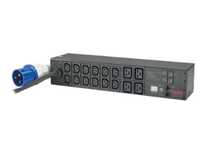PDU en rack avec compteur APC AP7822B - Unité de distribution secteur (rack-montable) - CA 200/208/230 V - entrée : IEC 60309 32A - connecteurs de sortie : 16 (power IEC 60320 C13, IEC 60320 C19) - 2U - 3.66 m cordon - pour P/N: SCL500RM1U, SCL500RMI1U, SMX1500RM2UCNC, SMX2KR2UX145, SMX3KR2UNCX145, SMX750CUS