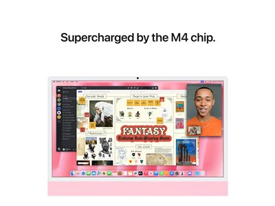 Apple iMac with 4.5K Retina display - Alles-in-één M4 - RAM 16 GB - SSD 256 GB - Apple M4 10-core - Gigabit Ethernet, IEEE 802.11ax (Wi-Fi 6E), Bluetooth 5.3 - macOS Sequoia 15.0 - monitor: LED 24" 4480 x 2520 (4.5K) - toetsenbord: Nederlands - roze