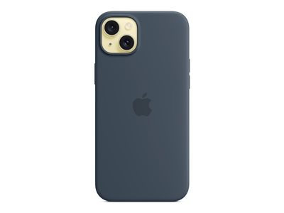 Apple - Coque de protection pour téléphone portable - compatibilité avec MagSafe - silicone - bleu tempête - pour iPhone 15 Plus