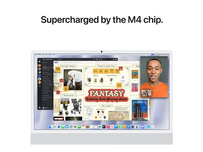 Apple iMac with 4.5K Retina display - Tout-en-un M4 - RAM 16 Go - SSD 512 Go - Apple M4 10-core - Gigabit Ethernet, IEEE 802.11ax (Wi-Fi 6E), Bluetooth 5.3 - macOS Sequoia 15.0 - moniteur : LED 24" 4480 x 2520 (4.5K) - clavier : Hollandais - argent