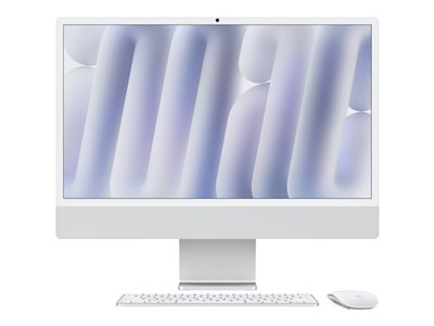 Apple iMac with 4.5K Retina display - Tout-en-un M4 - RAM 24 Go - SSD 512 Go - Apple M4 10-core - Gigabit Ethernet, IEEE 802.11ax (Wi-Fi 6E), Bluetooth 5.3 - macOS Sequoia 15.0 - moniteur : LED 24" 4480 x 2520 (4.5K) - clavier : Français - argent