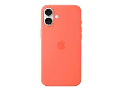 Apple - Couverture arrière pour téléphone portable - compatibilité avec MagSafe - silicone - mandarine - pour iPhone 16 Plus