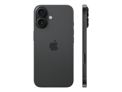 Apple iPhone 16 - 5G smartphone - double SIM / Mémoire interne 128 Go - écran OEL - 6.1" - 2556 x 1179 pixels - 2x caméras arrière 48 MP, 12 MP - front camera 12 MP - noir