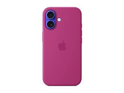 Apple - Couverture arrière pour téléphone portable - compatibilité avec MagSafe - silicone - Fuchsia - pour iPhone 16