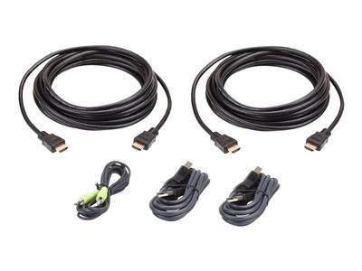 ATEN - Kit de câbles de données / audio / vidéo - Conformité TAA - 3 m - pour ATEN CS1142H, CS1142H4C, CS1144H, CS1144H4C, CS1148H