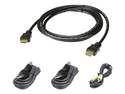 ATEN 2L-7D02UHX4 - Kit de câbles clavier / vidéo / souris (KVM) - Conformité TAA - pour ATEN CS1182H4