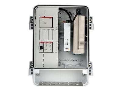 AXIS T98A18-VE Media Converter Cabinet A - Convertisseur de média à fibre optique - GigE - 10Base-T, 100Base-TX, 1000Base-X, 100Base-X - 2 ports - RJ-45 / SFP (mini-GBIC) - pour AXIS Q6318-LE 50 Hz