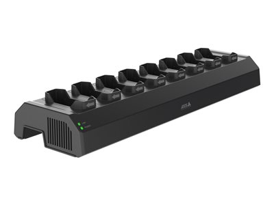 Axis W701 Mk II - Station de charge et de synchronisation - 120 Watt - 8 connecteurs de sortie (connecteur de corps de caméra) - noir NCS S 9000-N - Europe - pour AXIS W101, W101 Body Worn Camera, W102, W102 Body Worn Camera, W120, W800