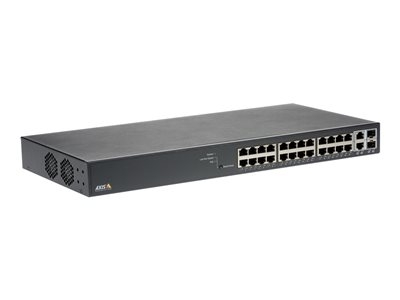 Axis T8524 PoE+ Network Switch - Commutateur - Géré - 24 x 10/100/1000 (PoE+) + 2 x SFP Gigabit combo (liaison montante) - de bureau, Montable sur rack - PoE+ (370 W) - pour AXIS A1610, C1410, D3110, M3067, M3068, P1385, P1455, W400; Camera Station S1216, S1296