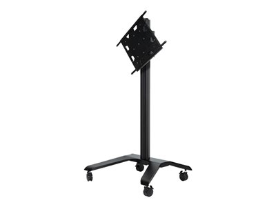 B-TECH PRO Install BT8566 - Chariot - pour écran plat - trolley, with flip rotation - verrouillable - noir et argent - Taille d'écran : 37"-75" - Interface de montage : jusqu'à 600 x 400 mm