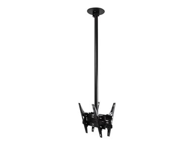B-TECH PRO Install BT8428-200 - Kit de montage (système de montage au plafond, poteau, 2 plaques d'interface) - pour 2 écrans LCD / plasma - noir - Taille d'écran : jusqu'à 50 pouces - Interface de montage : jusqu'à 400 x 400 mm - montable au plafond
