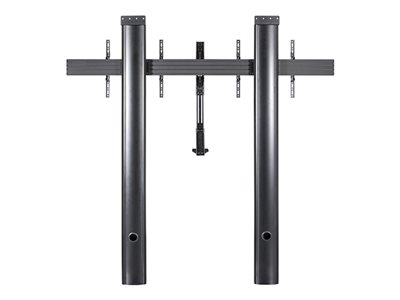 B-TECH Mode-AL BT8710 - Pied - profil bas - pour 2 écrans plats /système de vidéoconférence - premium, écran VC twin - verrouillable - noir - Taille d'écran : 56"- 65" - Interface de montage : jusqu'à 600 x 400 mm - montage du sol au mur - pour B-TECH BT8514