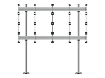 B-TECH System X BT93INFWP-B-4X4 - Pied - cadre ouvert - pour mur vidéo dvLED 4x4 - boulonné - noir avec colonne argentée - Taille d'écran : 54" - posé sur le sol
