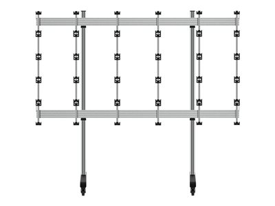B-TECH System X BT93INFWP-M-5X5 - Pied - cadre ouvert - pour mur vidéo dvLED 5x5 - socle mobile - noir avec colonne noire