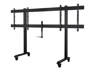 B-TECH System X BT8518 - Chariot - pour 2 écrans LCD / plasma - étagère XXL, VC - verrouillable - noir et argent - Taille d'écran : 75"-86" - Interface de montage : jusqu'à 1000 x 800 mm