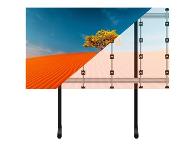 B-TECH System X BT93INFWP-S-5X5 - Pied - cadre ouvert - pour mur vidéo dvLED 5x5 - noir avec colonne noire - posé sur le sol