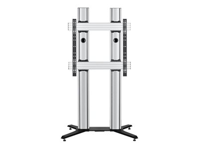 B-TECH Mode-AL BT8709 - Pied - colonne double - pour écran plat - premium - noir et argent - Taille d'écran : 65"-100" - Interface de montage : up to 972 x 800 mm - position indépendante