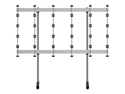 B-TECH System X BT93INFWP-S-5X5 - Pied - cadre ouvert - pour mur vidéo dvLED 5x5 - noir avec colonne argentée - posé sur le sol