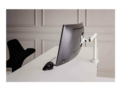 Bakker Elkhuizen Flexible Single - Kit de montage - bras réglable avec ressort mécanique - pour moniteur - aluminium, acier, plastique ABS, caoutchouc thermoplastique (TPR), polyamide (PA6) - blanc - Taille d'écran : 17"-35" (for flat screen), 17"-32" (for curved screen) - montrable sur bureau