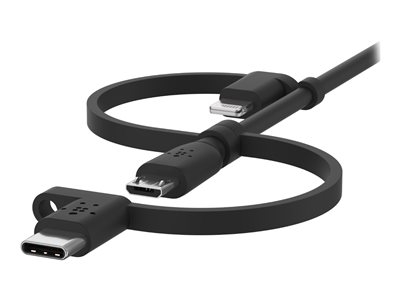 Belkin BOOST CHARGE Universal - Câble USB - USB mâle pour Micro-USB de type B, Lightning, USB-C mâle - 1 m