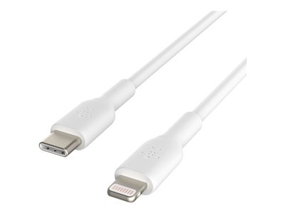 Belkin BOOST CHARGE - Câble Lightning - USB-C mâle pour Lightning mâle - 1 m - blanc - Alimentation USB (18 W)