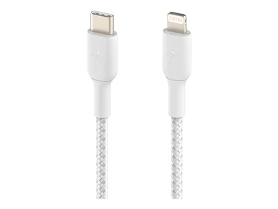 Belkin BOOST CHARGE - Câble Lightning - USB-C mâle pour Lightning mâle - 2 m - blanc - Alimentation USB (18 W)