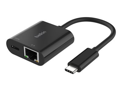 Belkin - Adaptateur réseau - USB-C - Gigabit Ethernet x 1 + USB-C (uniquement alimentation) x 1