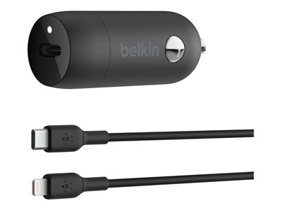 Belkin BOOST CHARGE - Adaptateur d'alimentation pour voiture - 30 Watt - 3 A - Fast Charge, Power Delivery 3.1 (USB-C) - noir