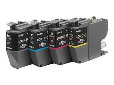 Brother LC421XL - Pack de 4 - XL - noir, jaune, cyan, magenta - original - cartouche d'encre - pour Brother DCP-J1140DW, MFC-J1010DW, MFC-J1012DW