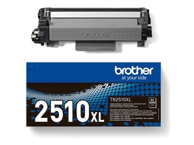 Brother TN-2510XL - Super High Capacity - noir - original - boîte - cartouche de toner - pour Brother DCP-L2620, L2627, L2660, HL-L2400, L2445, L2447, MFC-L2800, L2827, L2860