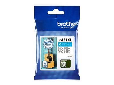 Brother LC421XLC - À rendement élevé - cyan - original - cartouche d'encre - pour Brother DCP-J1140DW, DCP-J1800DW, MFC-J1010DW, MFC-J1012DW