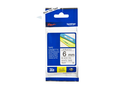 Brother TZe-211 - Adhésif standard - noir sur blanc - Rouleau (0,6 cm x 8 m) 1 cassette(s) ruban laminé - pour Brother PT-D210, D600, H110; P-Touch PT-1005, 1880, H110, P900; P-Touch Cube Plus PT-P710