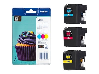 Brother LC123 RainbowPack - Geel, cyaan, magenta - origineel - blister - inktcartridge - voor Brother DCP-J100, DCP-J105, DCP-J132W, DCP-J172W, DCP-J4110DW, DCP-J552DW, DCP-J752DW