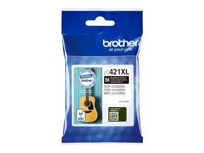 Brother LC421XLBK - À rendement élevé - noir - original - cartouche d'encre - pour Brother DCP-J1140DW, DCP-J1800DW, MFC-J1010DW, MFC-J1012DW