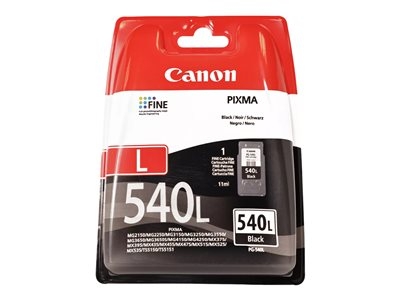 Canon PG-540L - 11 ml - taille L - noir - original - cartouche d'encre - pour PIXMA MG3250, MG3550, MG3650, MG4250, MX395, MX455, MX475, MX525, MX535, TS5150, TS5151