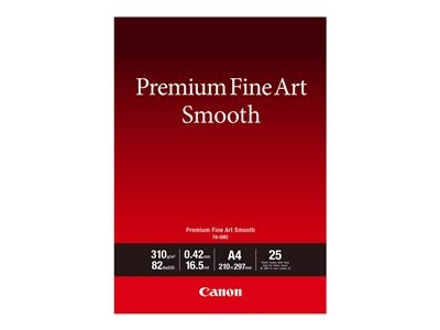 Canon Premium Fine Art FA-SM2 - Lisse - 16,5 millièmes de pouce - A4 (210 x 297 mm) - 310 g/m² - 82 lbs - 25 feuille(s) papier photo - pour imagePROGRAF PRO-1000, PRO-300; PIXMA PRO-10S