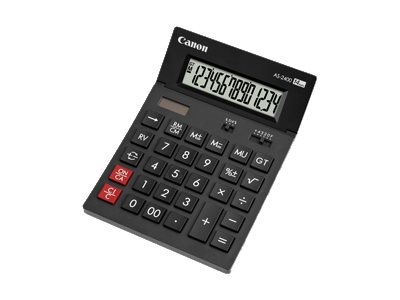Canon AS-2400 - Calculatrice de bureau - 14 chiffres - panneau solaire, pile - gris foncé