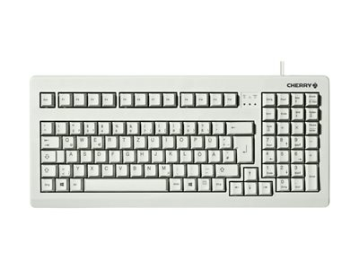 CHERRY G80-1800 - Clavier - PS/2, USB - R.-U. - gris clair