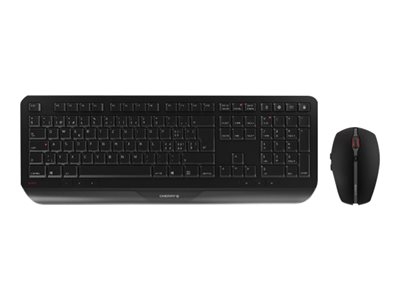 CHERRY GENTIX DESKTOP - Ensemble clavier et souris - sans fil - 2.4 GHz - Tchèque/Slovaque - commutateur : CHERRY LPK - noir