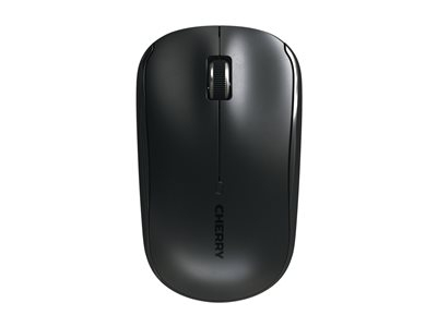 CHERRY MW 2200 - Souris - ergonomique - droitiers et gauchers - optique - 3 boutons - sans fil - 2.4 GHz - récepteur sans fil USB - noir