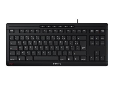 CHERRY STREAM CLAVIER TKL - Clavier - USB - AZERTY - Français - commutateur : CHERRY SX - noir