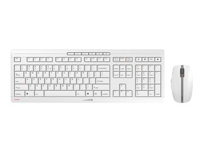 CHERRY STREAM DESKTOP - Ensemble clavier et souris - sans fil - 2.4 GHz - US avec le symbole de l'euro - commutateur : CHERRY SX - gris pâle